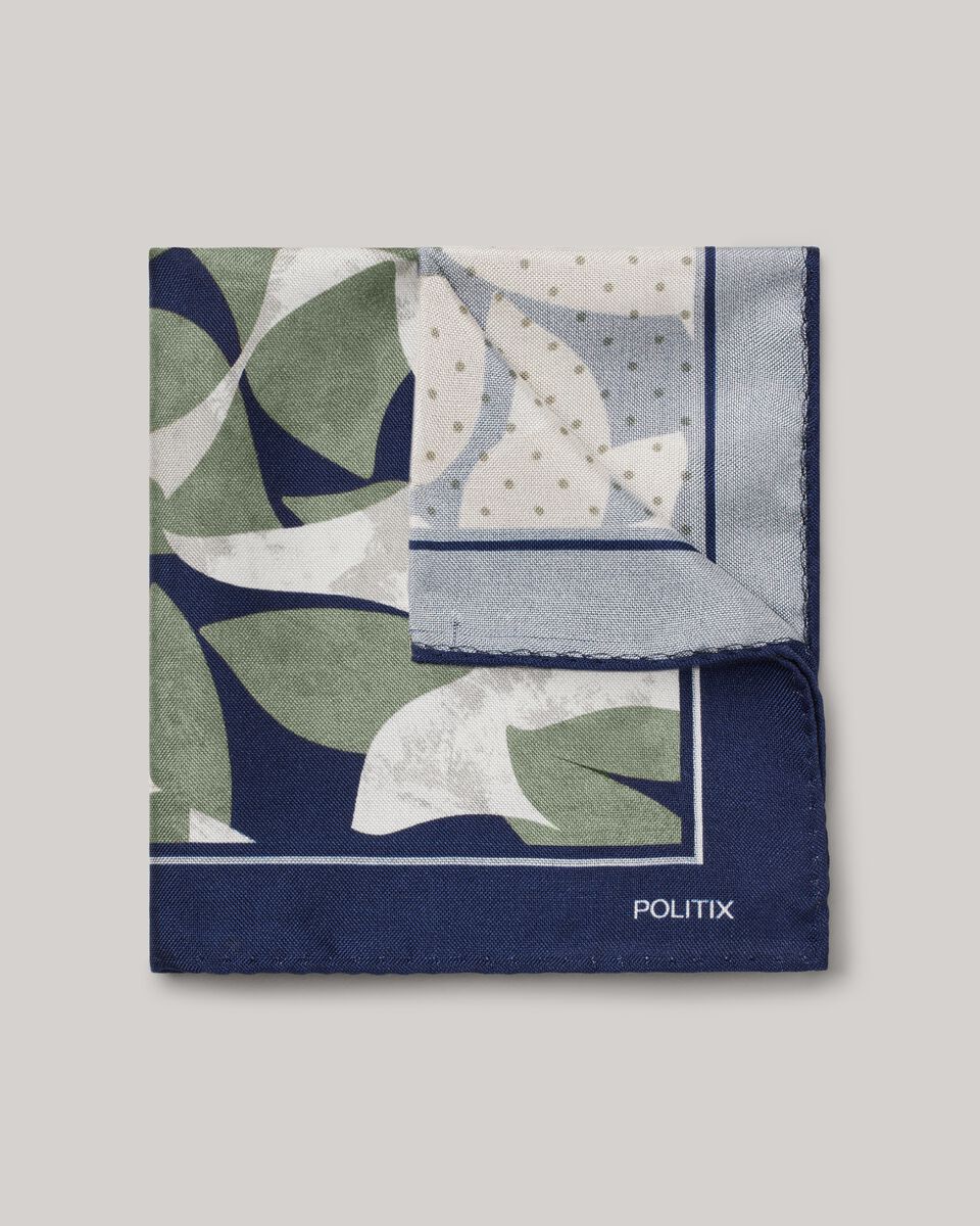 Silk Satin Pocket Square, Navy, hi-res